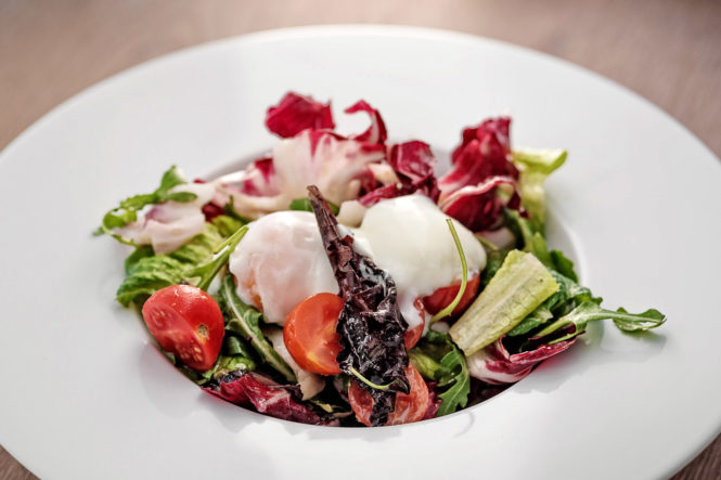 Food picture salad with mozzarella